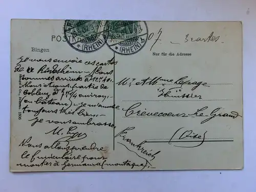 Alte AK Bingen 1907 [aO603]