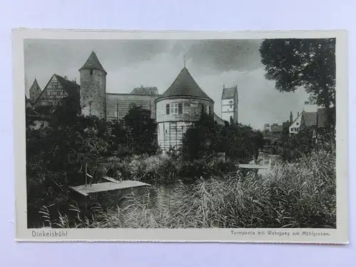 Alte AK Dinkelsbühl Turmpartie mit Wehrgang [aO640]