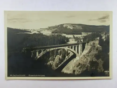 Alte AK Wutachschlucht Eisenbahnbrücke Schwarzwald [aO692]