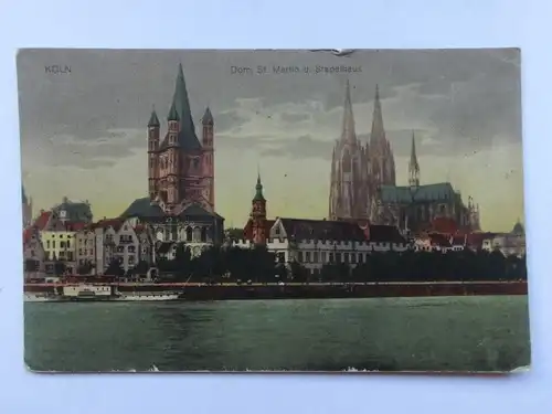 Alte AK Köln Dom St. Martin u. Stapelhaus um 1920 [aO767]