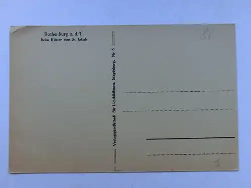 Alte AK Rothenburg Tauber Beim Küster v. St. Jakob Else Bäumer [aO781]