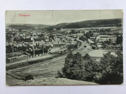 Alte AK Rosswein (m. Einriss) 1912 [aO791]