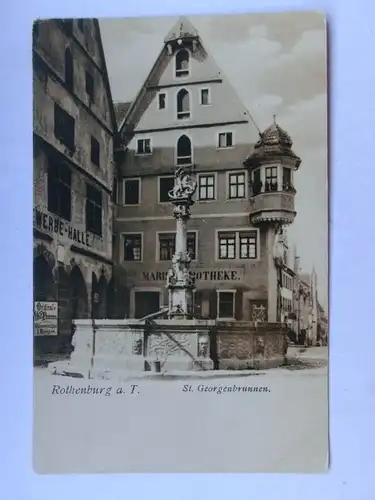 Alte AK Rothenburg Tauber St. Georgenbrunnen Apotheke [aO827]