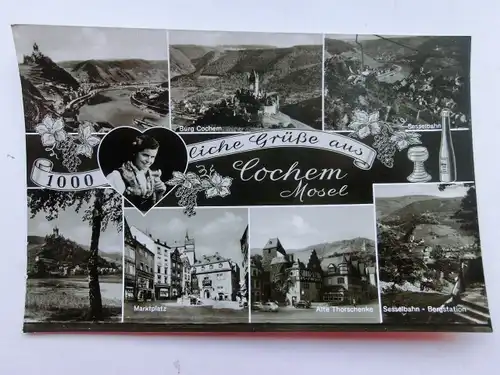 Alte AK Cochem Mosel Mehrbildkarte Weinkönigin [aP404]