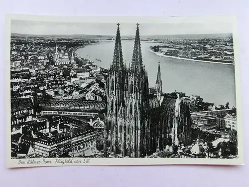 Alte AK Köln Dom Flugbild [aP406]