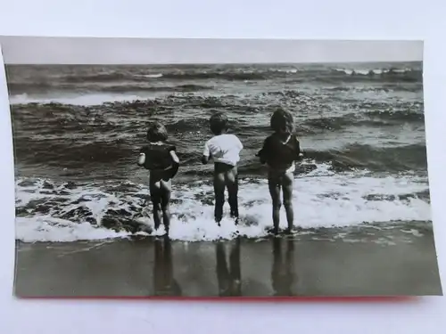 Alte AK St. Peter Ording Saisoneröffnung 3 Kinder [aP415]
