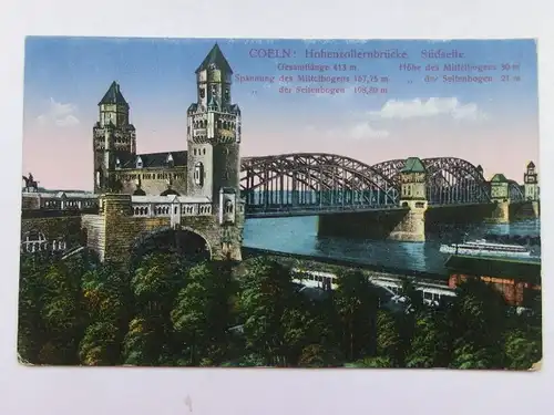 Alte AK Coeln Köln Hohenzollernbrücke [aP424]