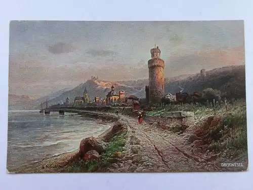 Alte AK Gemäldekarte Oberwesel [aP432]