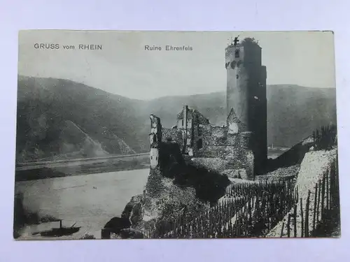 Alte AK Ruine Ehrenfels Rüdesheim [aP442]