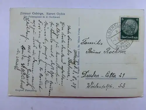 Alte AK Oybin Felsengasse [aP443]