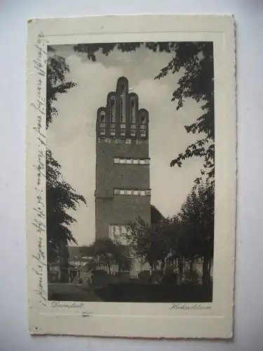 Alte AK Darmstadt Hochzeitsturm 1927 [T801]