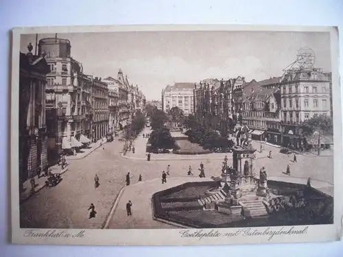 Alte AK Frankfurt Goetheplatz Gutenbergdenkmal [T825]