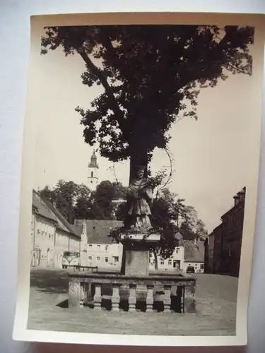 Alte AK Fotokarte Unbekannter Ort Denkmal Heiligenfigur [T952]