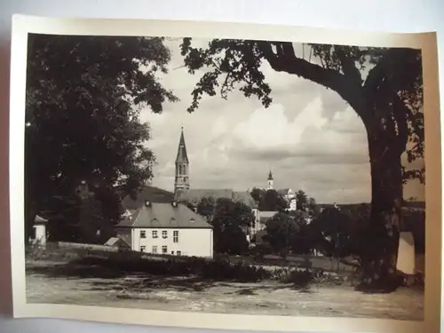 Alte AK Fotokarte Unbekannter Ort Kirche Dorf [T957]