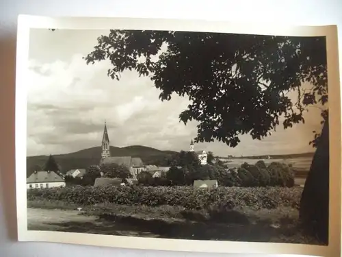 Alte AK Fotokarte Unbekannter Ort Kirche Dorf [T958]