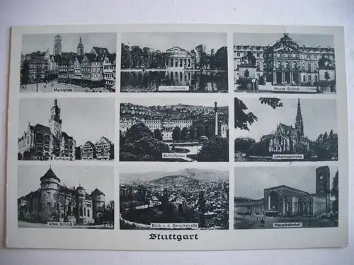 Alte AK Stuttgart Mehrbildkarte um 1940 [T20]