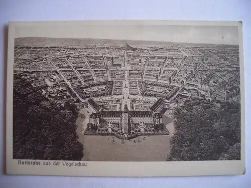 Alte AK Karlsruhe Vogelschau um 1940 [T97]