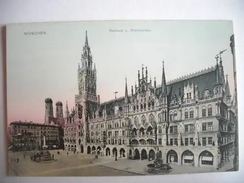 Alte AK München Rathaus Marienplatz um 1925 [F287]