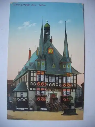 Alte AK Wernigerode Harz Rathaus um 1925 [aC398]