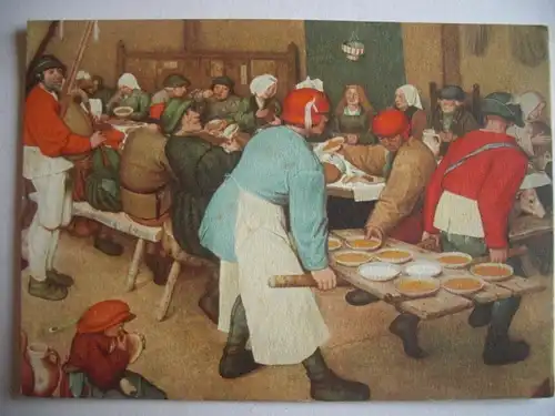 Alte AK Künstlerkarte Pieter Brueghel Bauernhochzeit [aC467]
