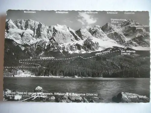 Alte AK Eibsee gegen Waxenstein Riffelwand Zugspitze [W15]