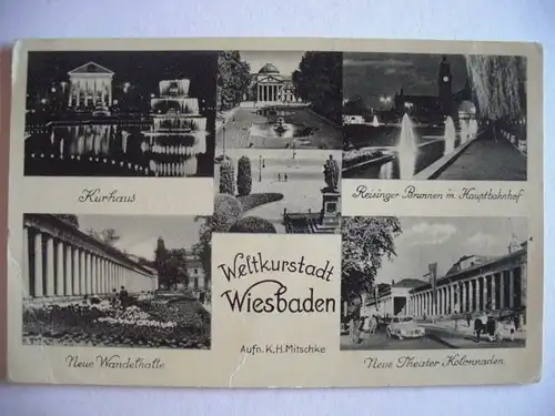 Alte AK Wiesbaden Mehrbildkarte K. H. Mitschke [W120]