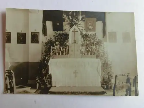 Alte AK Fotokarte Unbekannte Kirche Altar [aH152]