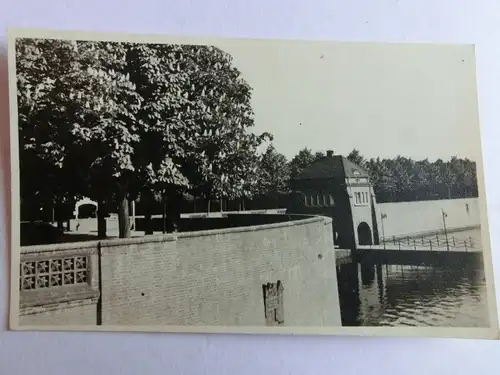 Alte AK Fotokarte Unbekannter Ort Brücke Brückenhaus Mauer [aH189]