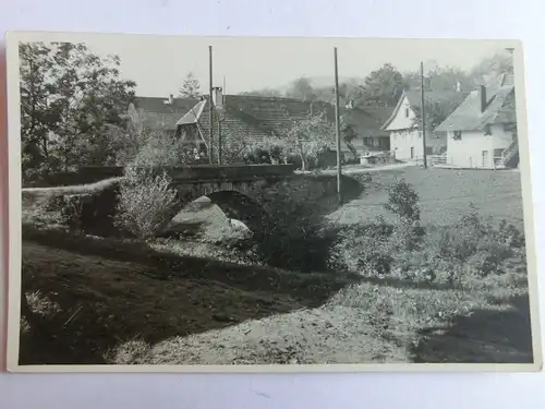 Alte AK Fotokarte Unbekannter Ort Kleine Brücke Häuser [aH194]