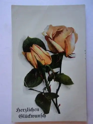 Alte AK Grußkarte Rosen Rose 1918 (m. Knickfalte) [aH27]