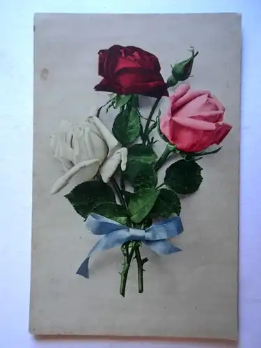 Alte AK Grußkarte Rose Rosen 1927 [aH36]
