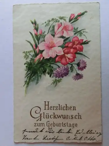 Alte AK Grußkarte Geburtstag Blumenstrauß 1935 [aH68]