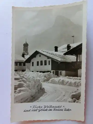 Alte AK Grußkarte Weihnachten Haus Dorf Schnee [aH140]