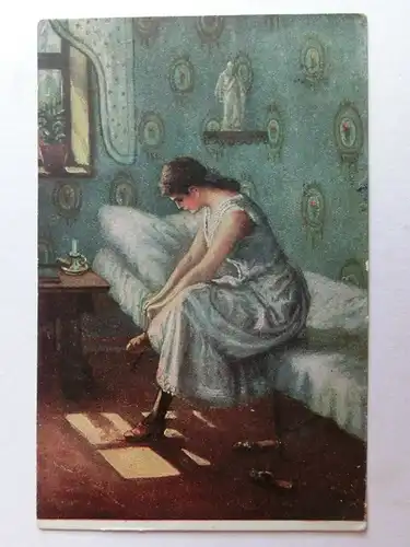 Alte AK Gemäldekarte I. Linschoten Am Morgen [aH898]