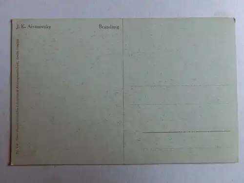 Alte AK Gemäldekarte J. K. Aivasovsky Brandung Segelschiff [aH913]