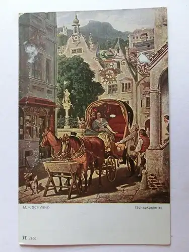 Alte AK Gemäldekarte Moritz v. Schwind Die Hochzeitsreise [aH925]