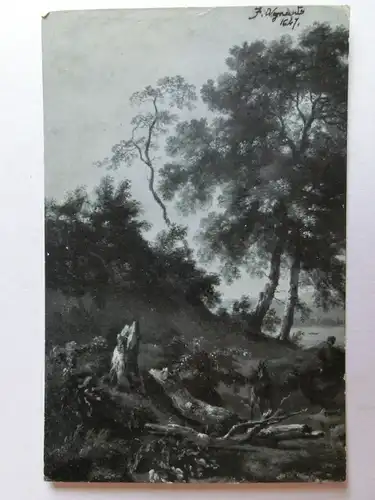 Alte AK Gemäldekarte Landschaft [aH928]