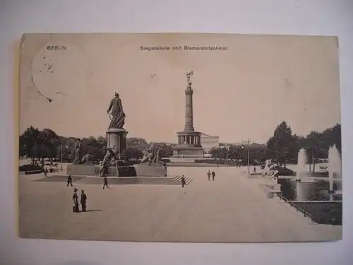 Alte AK Berlin Siegessäule Bismarckdenkmal [E264]