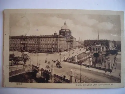 Alte AK Berlin Königl. Schloß und Schloßbrücke  1923 [E320]