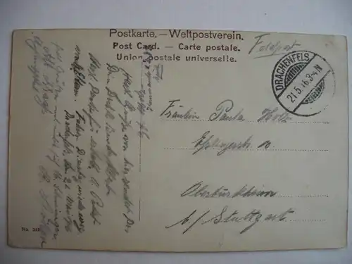 Alte AK  Rhein Ruine Drachenfels um 1916 [E361]