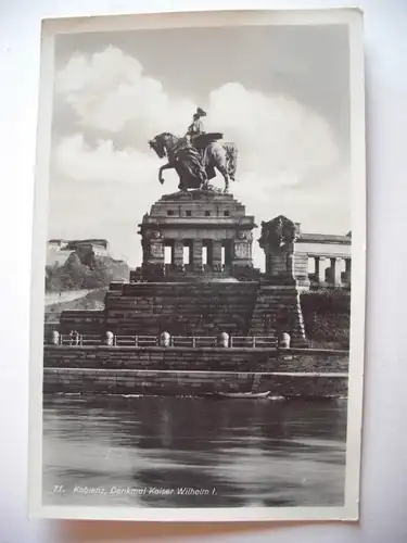 Alte AK Koblenz Denkmal Kaiser Wilhelm I. 1931 [E363]
