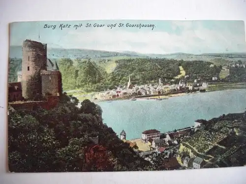 Alte AK Burg Katz St. Goar St. Goarshausen 1907 [E367]