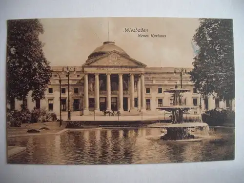 Alte AK Wiesbaden Neues Kurhaus 1914 [E481]