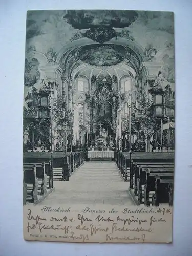 Alte AK Messkirch Inneres der Stadtkirche 1906 [E893]