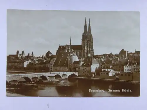 Alte AK Regensburg Steinerne Brücke [aP255]