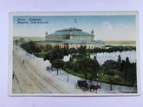Alte AK Mainz Stadthalle (m. Knicken) [aP257]