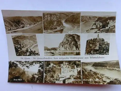 Alte AK St. Goar St. Goarshausen Mehrbildkarte [aP280]