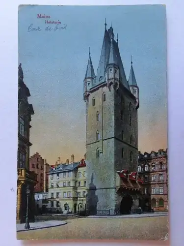 Alte AK Mainz Holzturm 1920 [aJ19]