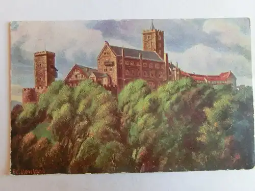Alte AK Gemäldekarte Eisenach Wartburg n. Fr. Rowland [aJ83]