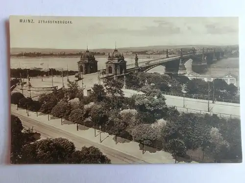 Alte AK Mainz Strassenbrücke Brücke [aJ127]